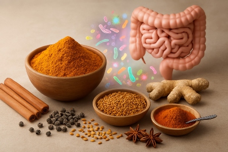 تأثیر ادویه‌ها بر سلامت روده و میکروبیوم (Microbiome) — تحقیقات معتبر 2024–2025